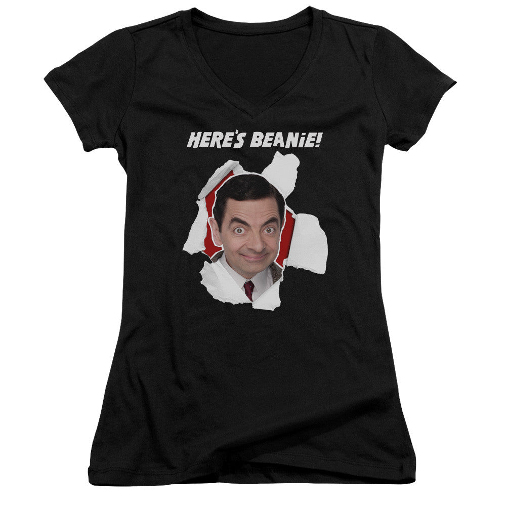 Juniors Sheer Cap Sleeve V-Neck