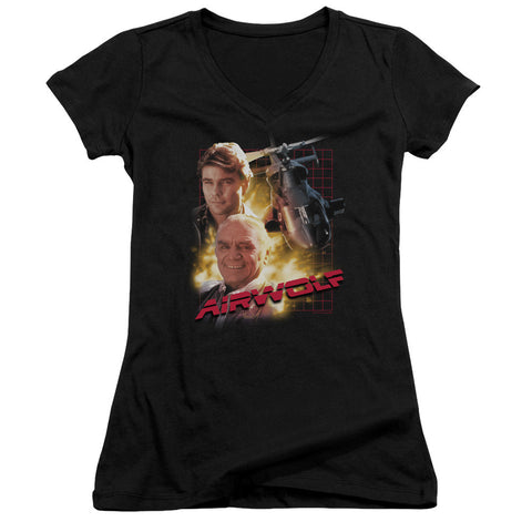 Juniors Sheer Cap Sleeve V-Neck