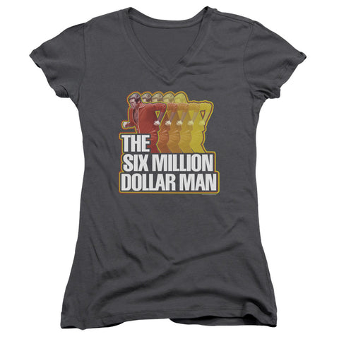 Juniors Sheer Cap Sleeve V-Neck