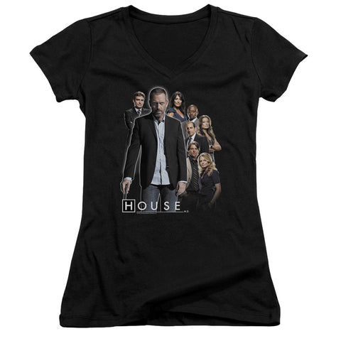 Juniors Sheer Cap Sleeve V-Neck