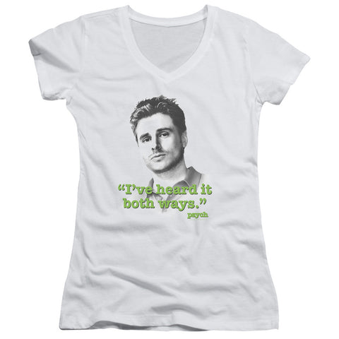 Juniors Sheer Cap Sleeve V-Neck