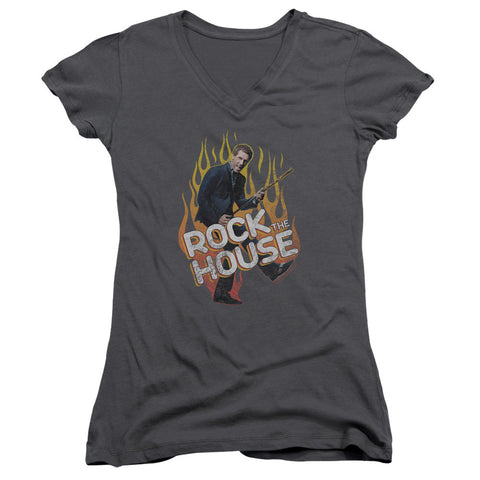 Juniors Sheer Cap Sleeve V-Neck