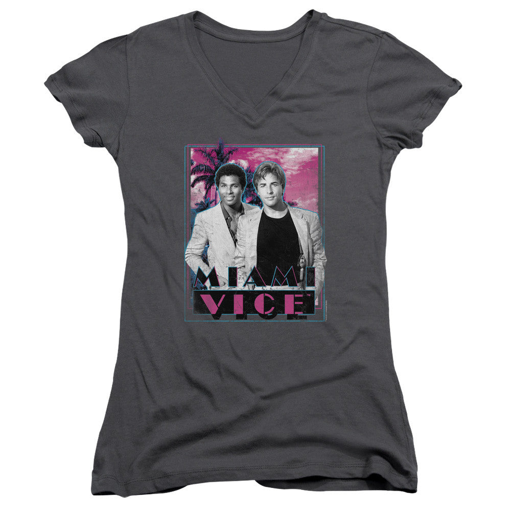 Juniors Sheer Cap Sleeve V-Neck