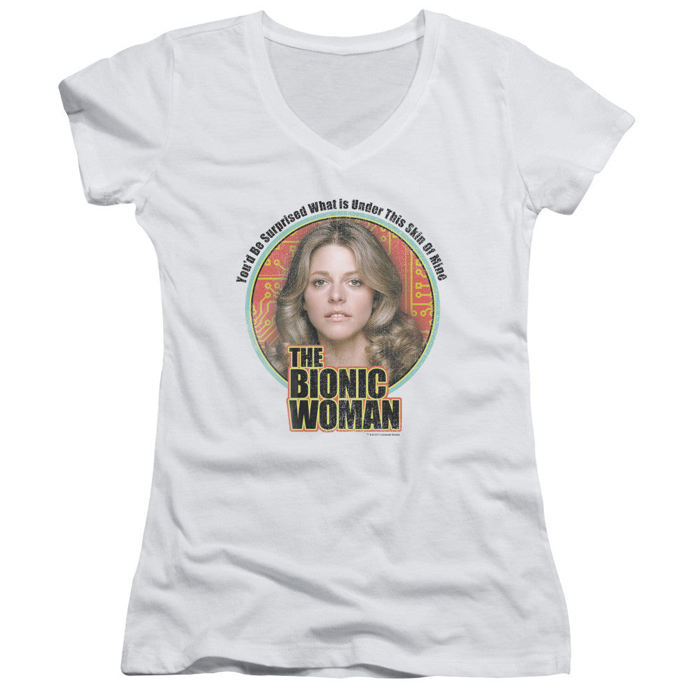 Juniors Sheer Cap Sleeve V-Neck