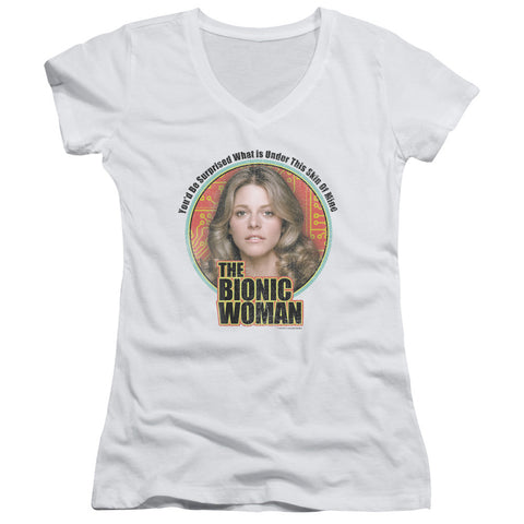 Juniors Sheer Cap Sleeve V-Neck