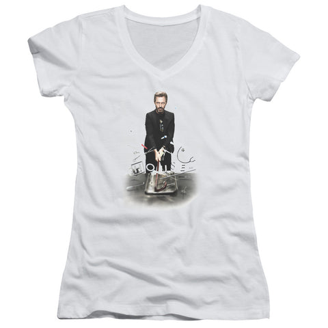 Juniors Sheer Cap Sleeve V-Neck