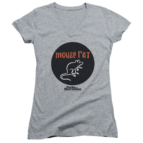 Juniors Sheer Cap Sleeve V-Neck