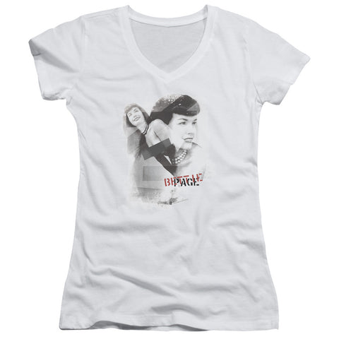 Juniors Sheer Cap Sleeve V-Neck