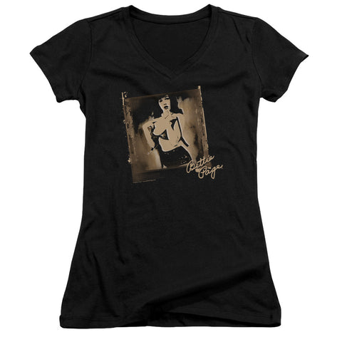 Juniors Sheer Cap Sleeve V-Neck