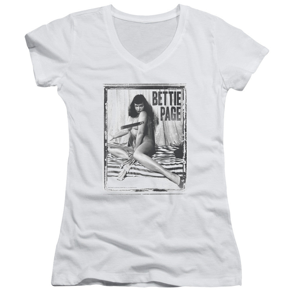 Juniors Sheer Cap Sleeve V-Neck