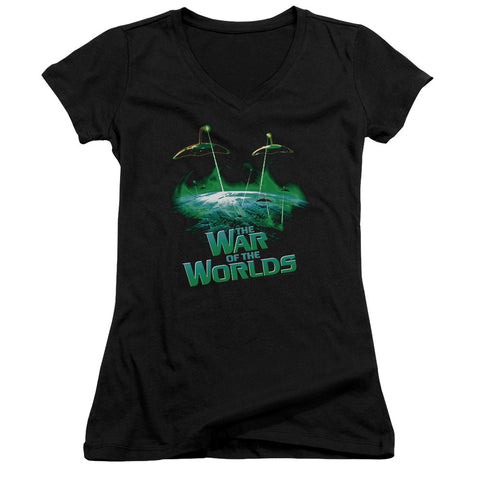 Juniors Sheer Cap Sleeve V-Neck