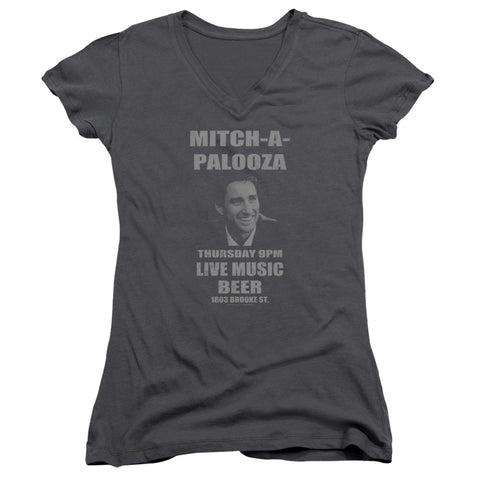 Juniors Sheer Cap Sleeve V-Neck