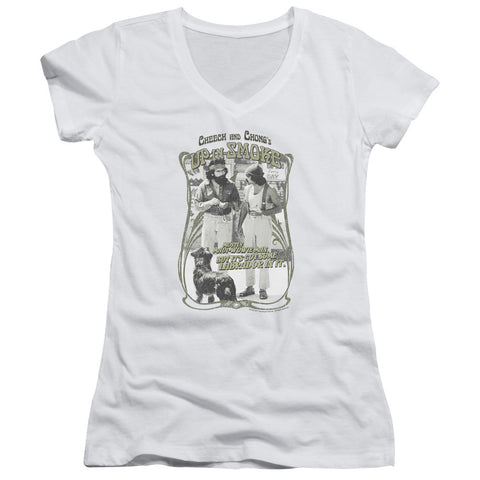 Juniors Sheer Cap Sleeve V-Neck