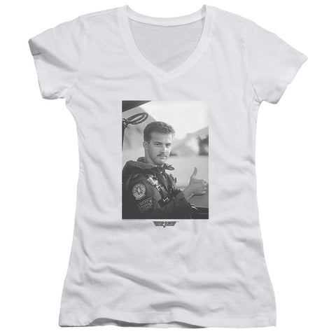 Juniors Sheer Cap Sleeve V-Neck