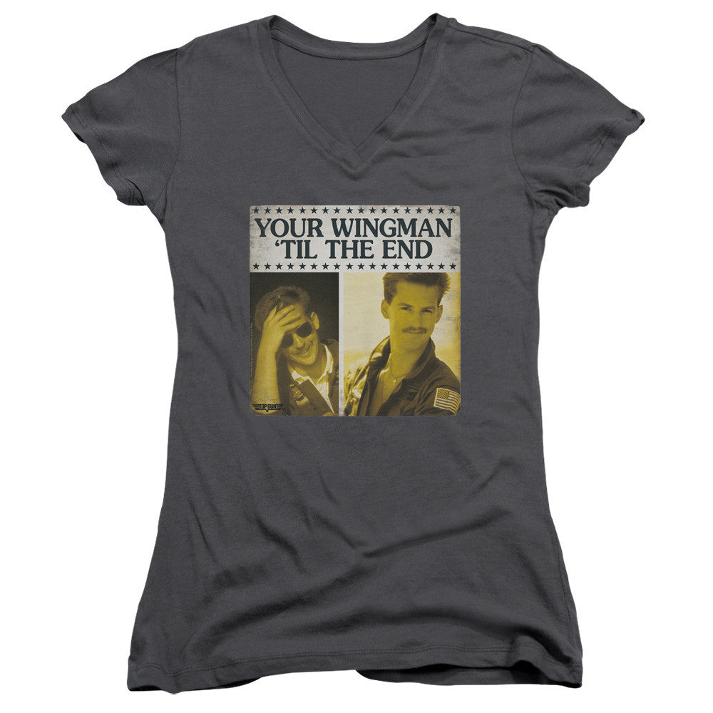 Juniors Sheer Cap Sleeve V-Neck