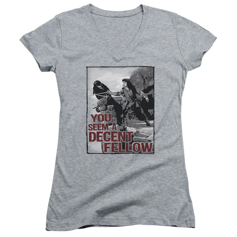 Juniors Sheer Cap Sleeve V-Neck