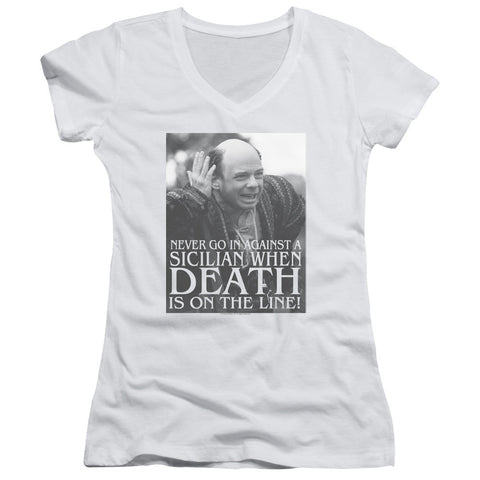 Juniors Sheer Cap Sleeve V-Neck