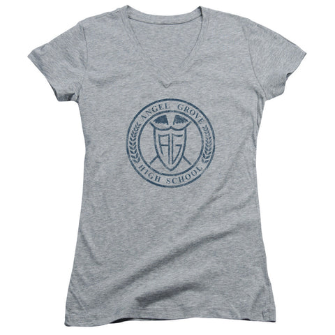 Juniors Sheer Cap Sleeve V-Neck