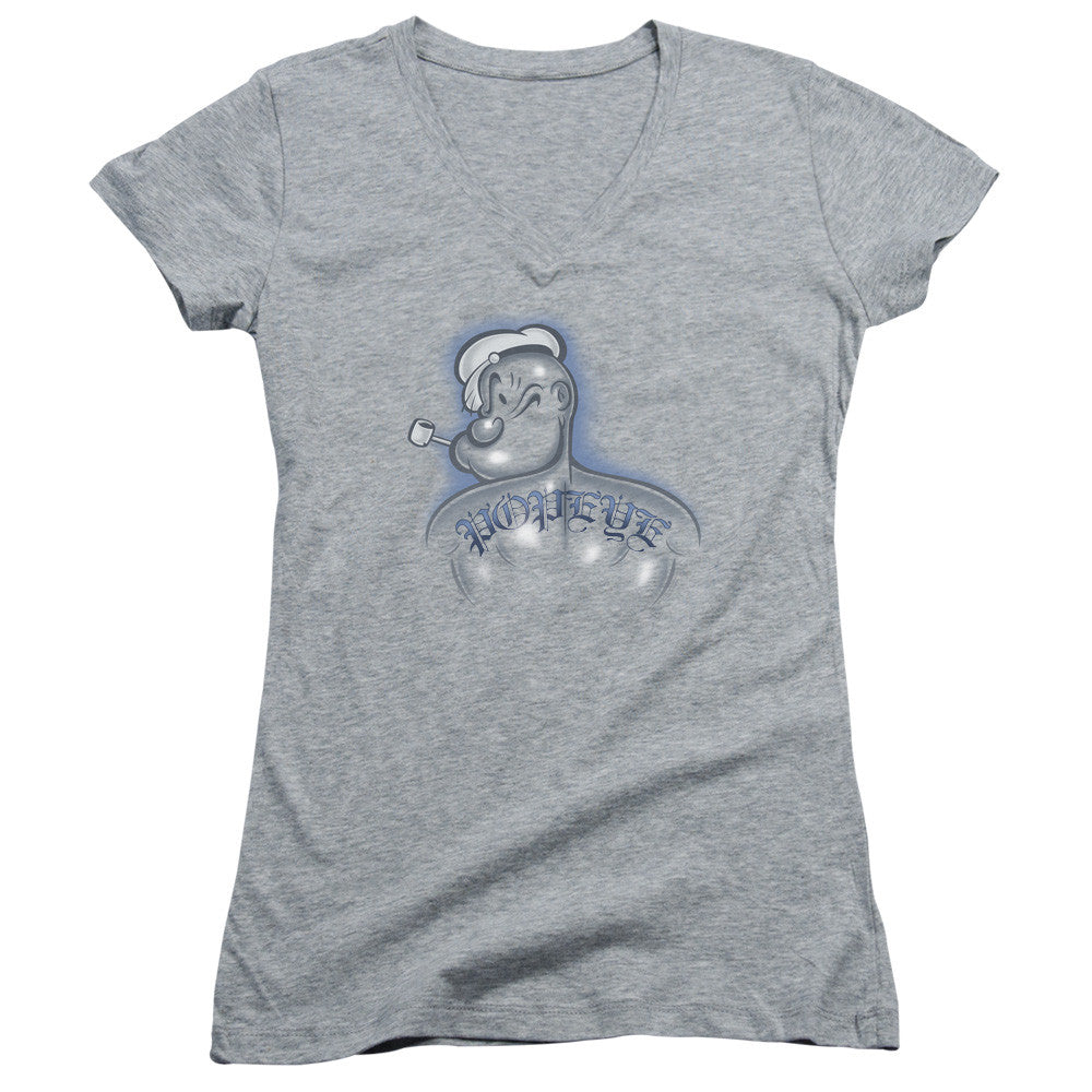 Juniors Sheer Cap Sleeve V-Neck