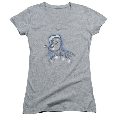 Juniors Sheer Cap Sleeve V-Neck