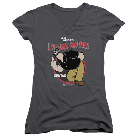 Juniors Sheer Cap Sleeve V-Neck