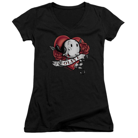 Juniors Sheer Cap Sleeve V-Neck