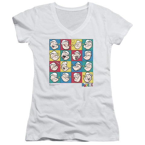 Juniors Sheer Cap Sleeve V-Neck