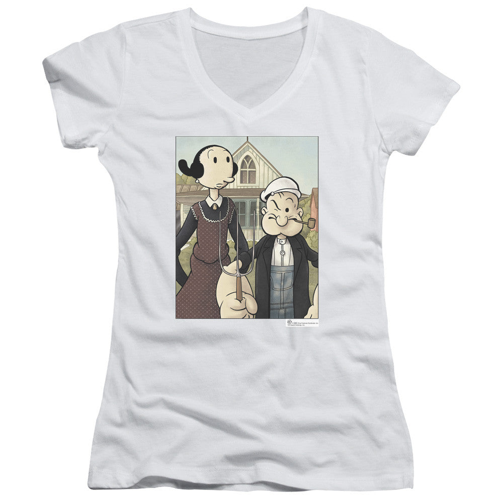 Juniors Sheer Cap Sleeve V-Neck