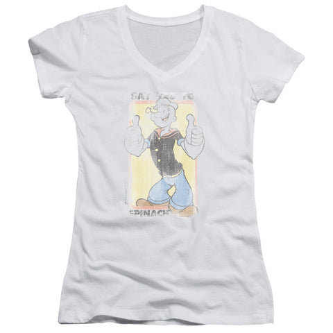 Juniors Sheer Cap Sleeve V-Neck