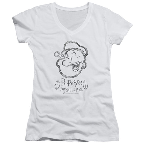 Juniors Sheer Cap Sleeve V-Neck