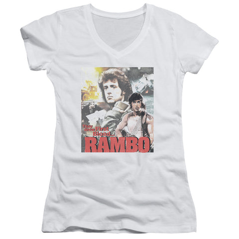 Juniors Sheer Cap Sleeve V-Neck