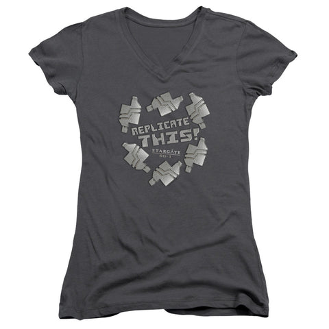 Juniors Sheer Cap Sleeve V-Neck