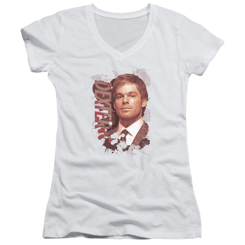 Juniors Sheer Cap Sleeve V-Neck