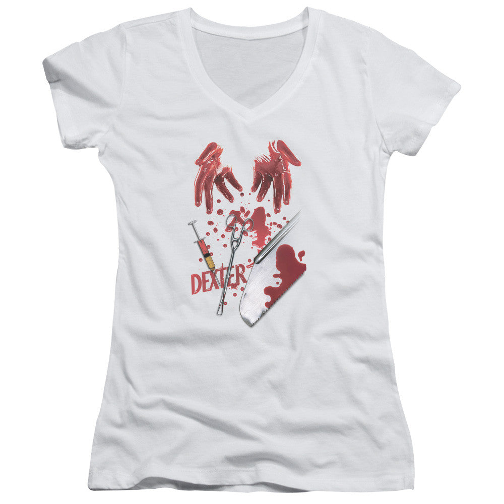 Juniors Sheer Cap Sleeve V-Neck