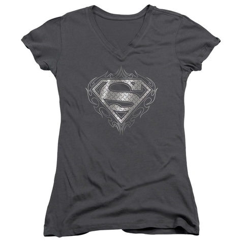 Juniors Sheer Cap Sleeve V-Neck