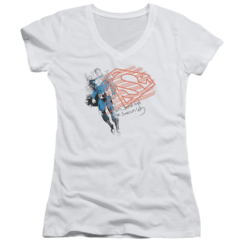 Juniors Sheer Cap Sleeve V-Neck