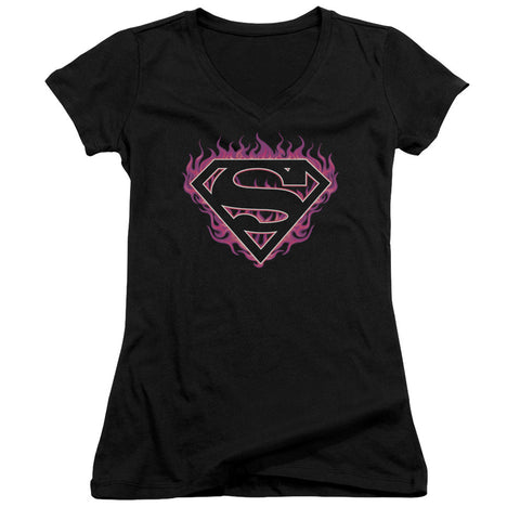 Juniors Sheer Cap Sleeve V-Neck