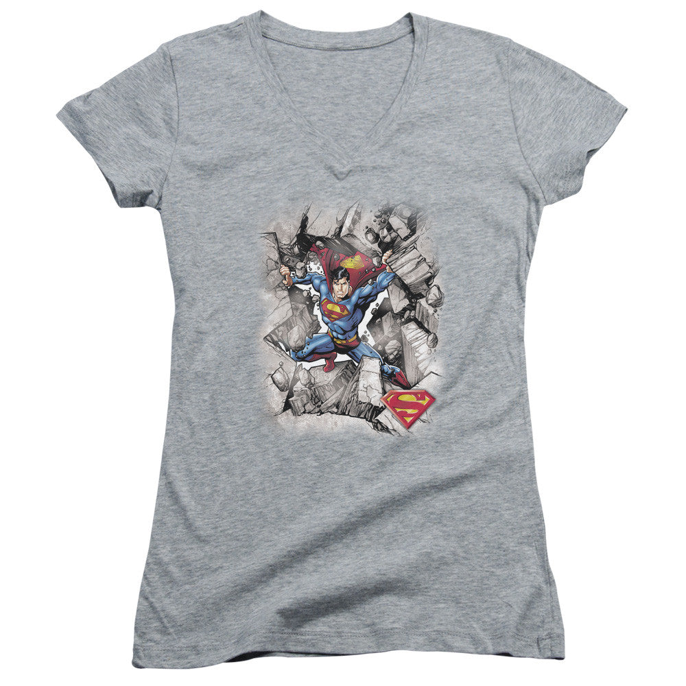 Juniors Sheer Cap Sleeve V-Neck