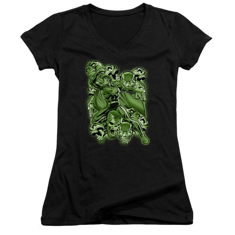 Juniors Sheer Cap Sleeve V-Neck