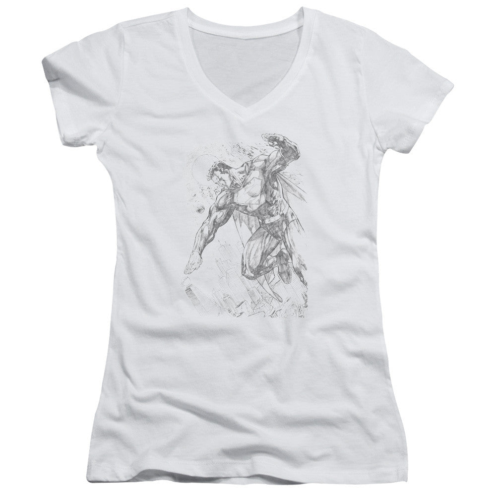 Juniors Sheer Cap Sleeve V-Neck