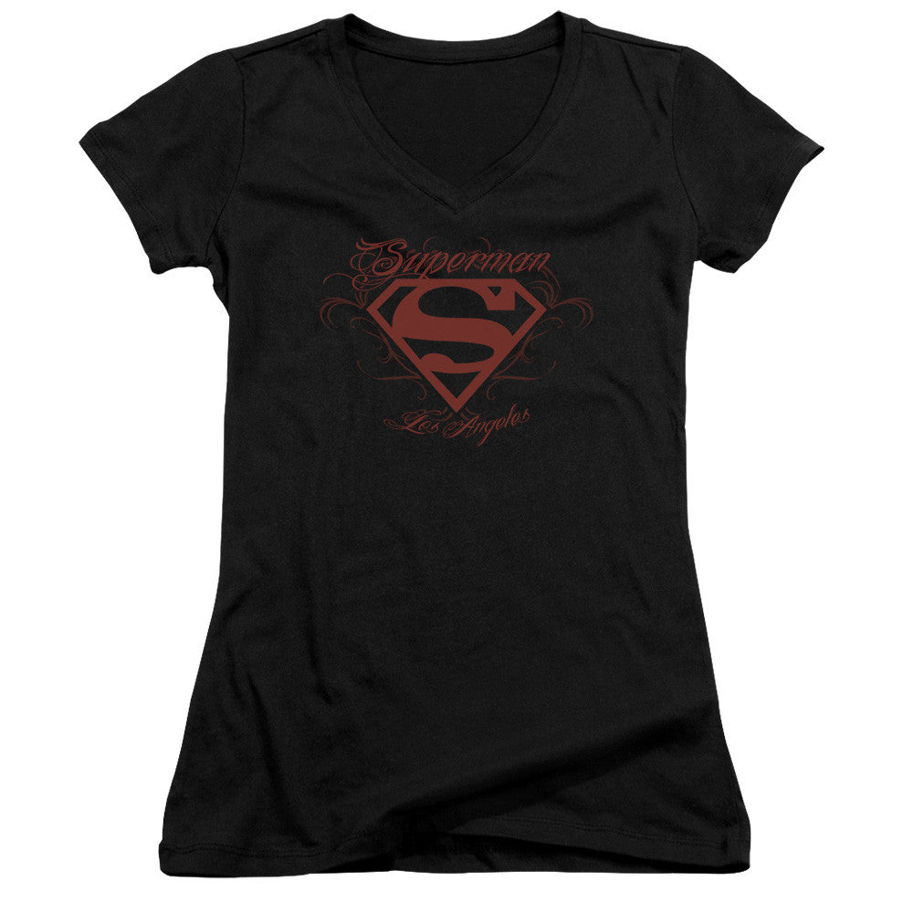 Juniors Sheer Cap Sleeve V-Neck