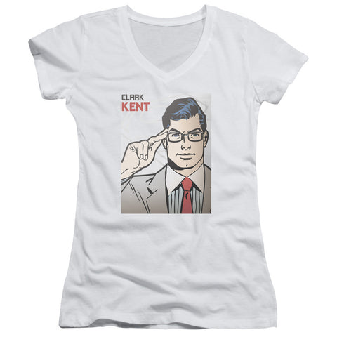 Juniors Sheer Cap Sleeve V-Neck