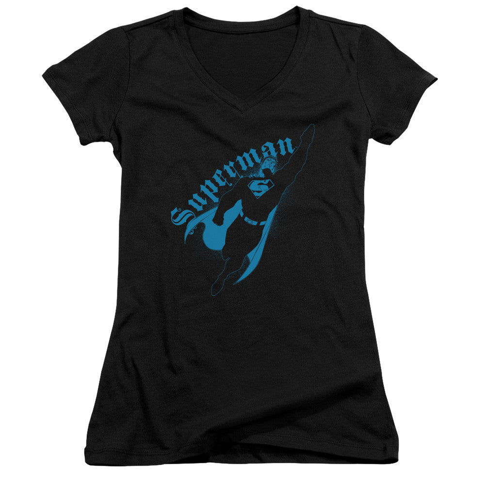 Juniors Sheer Cap Sleeve V-Neck