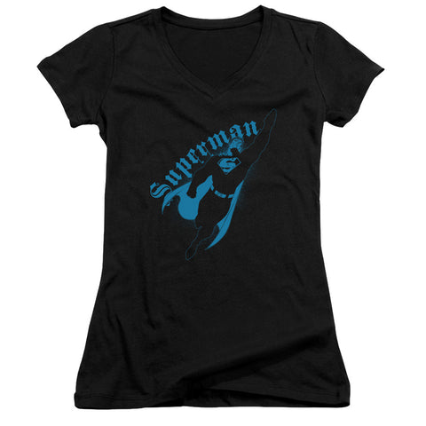 Juniors Sheer Cap Sleeve V-Neck