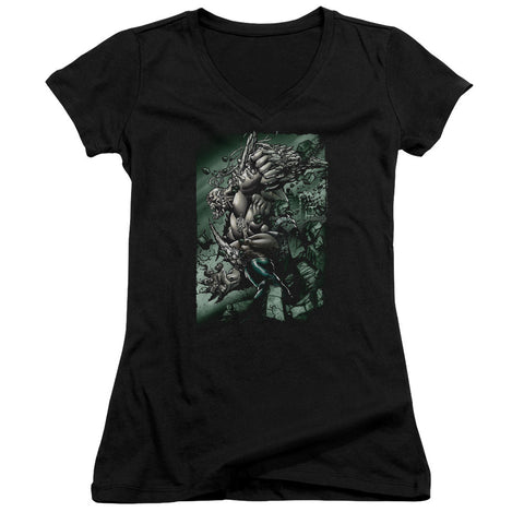 Juniors Sheer Cap Sleeve V-Neck