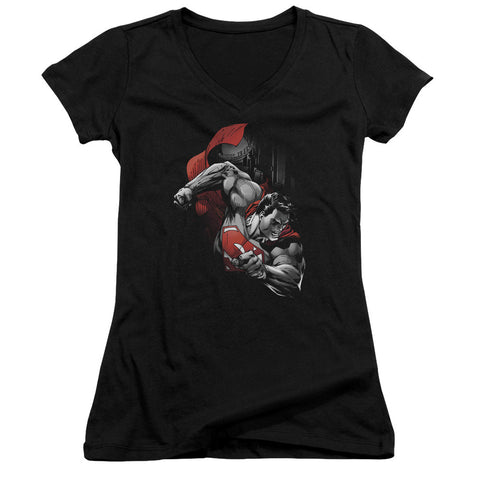 Juniors Sheer Cap Sleeve V-Neck