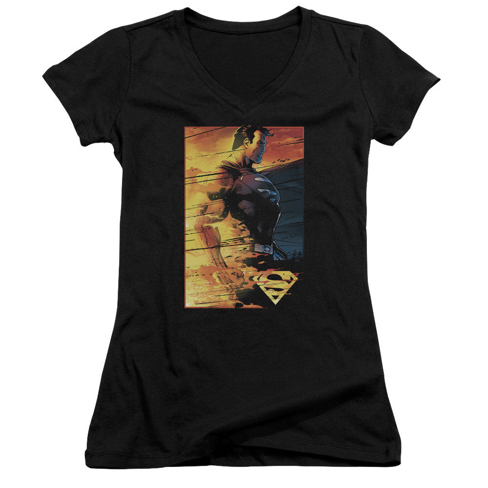 Juniors Sheer Cap Sleeve V-Neck