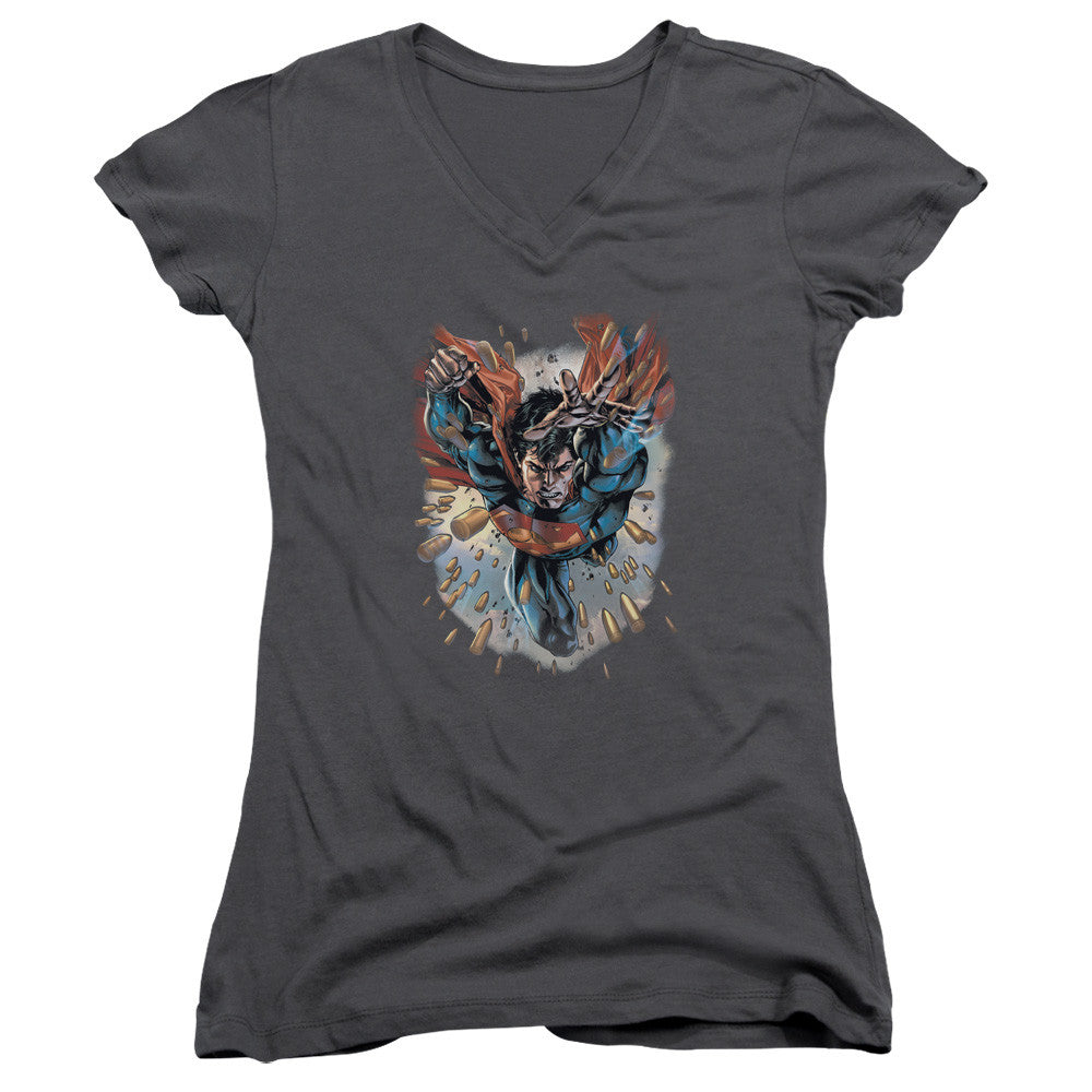 Juniors Sheer Cap Sleeve V-Neck