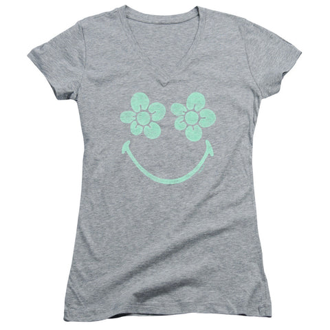 Juniors Sheer Cap Sleeve V-Neck