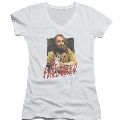 Juniors Sheer Cap Sleeve V-Neck